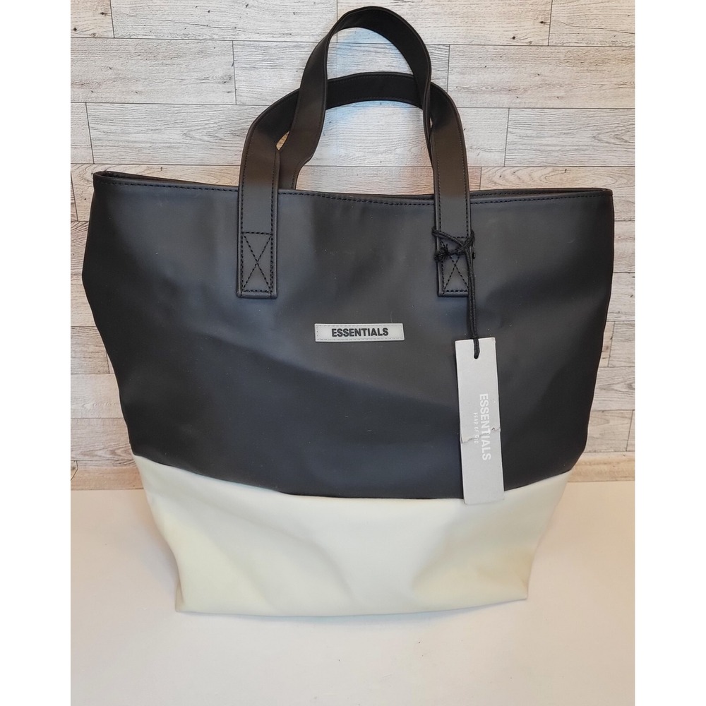 Fear of God Essentials Black and Cream Tote Bag